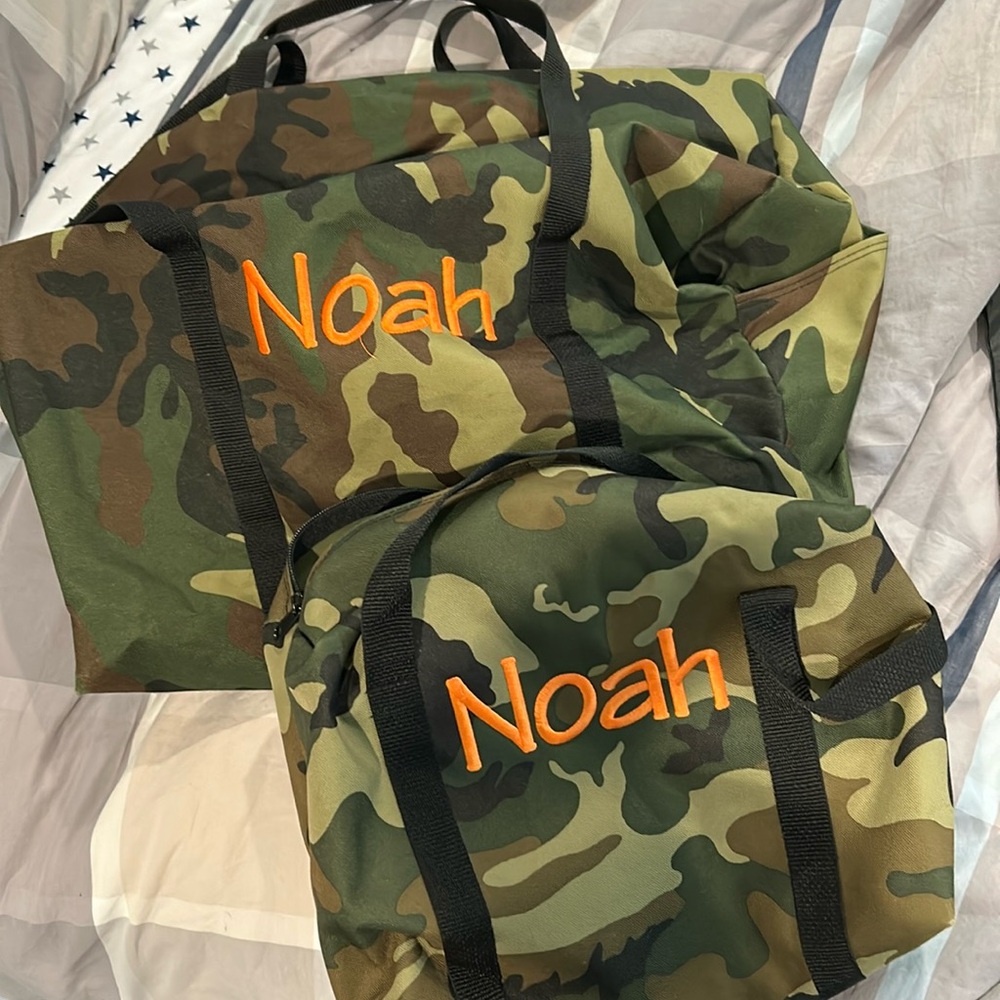Mint camo luggage for kids